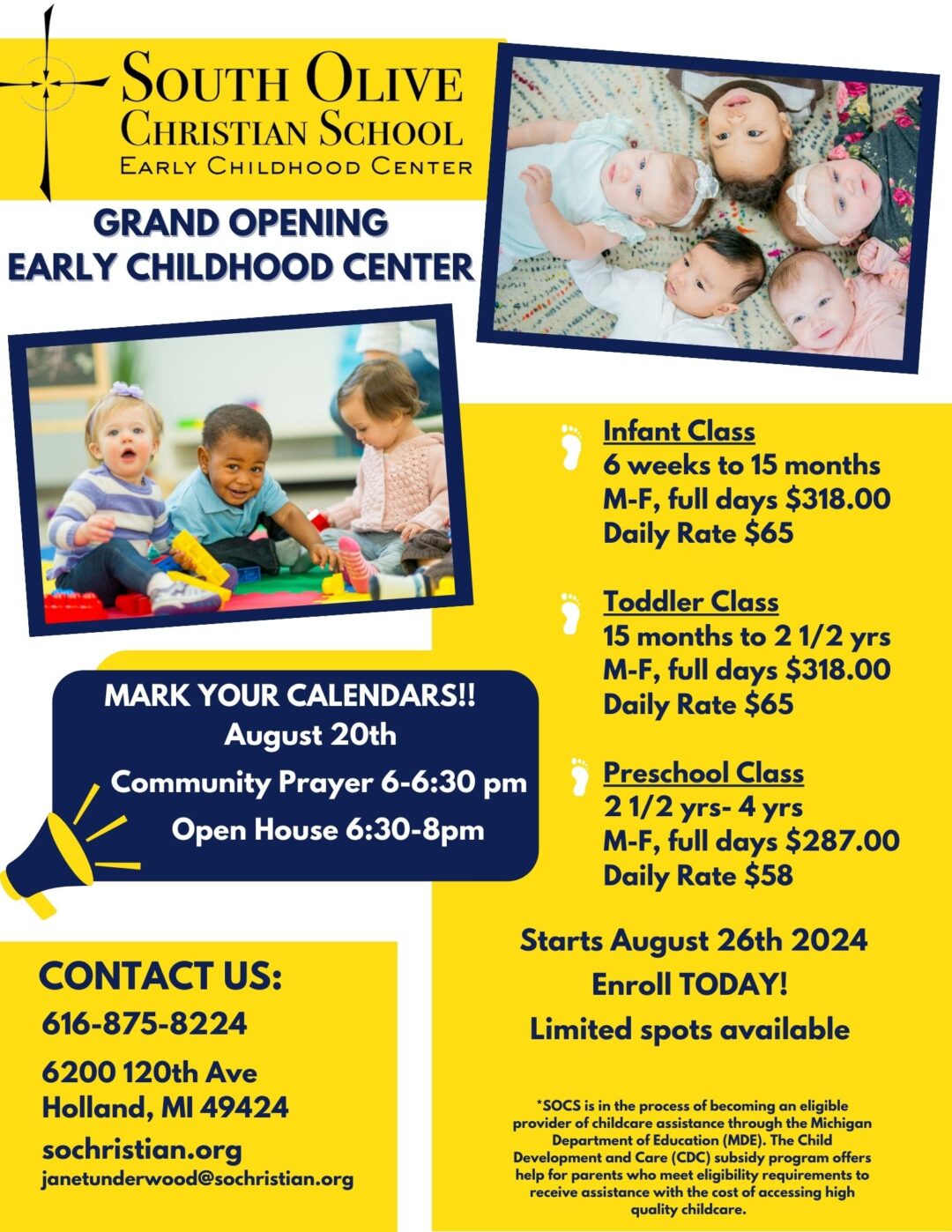 Tuition South Olive Christian School